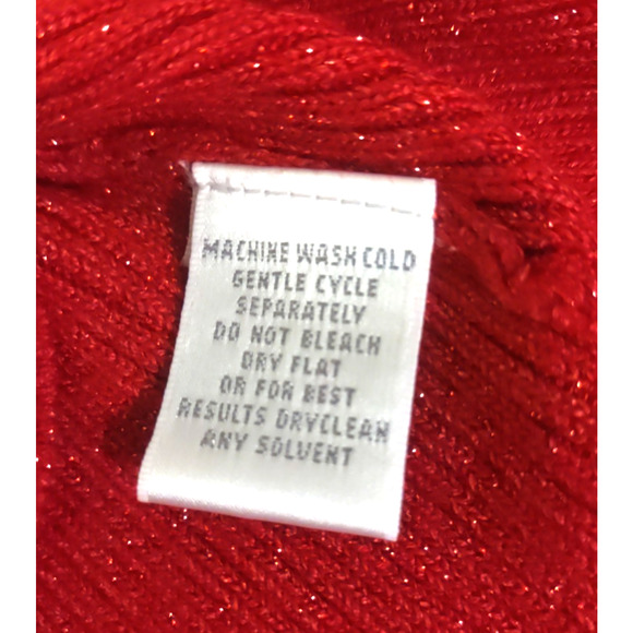Worthington Women's Sweater Turtleneck Red Metallic Size Large Holiday - Picture 6 of 7
